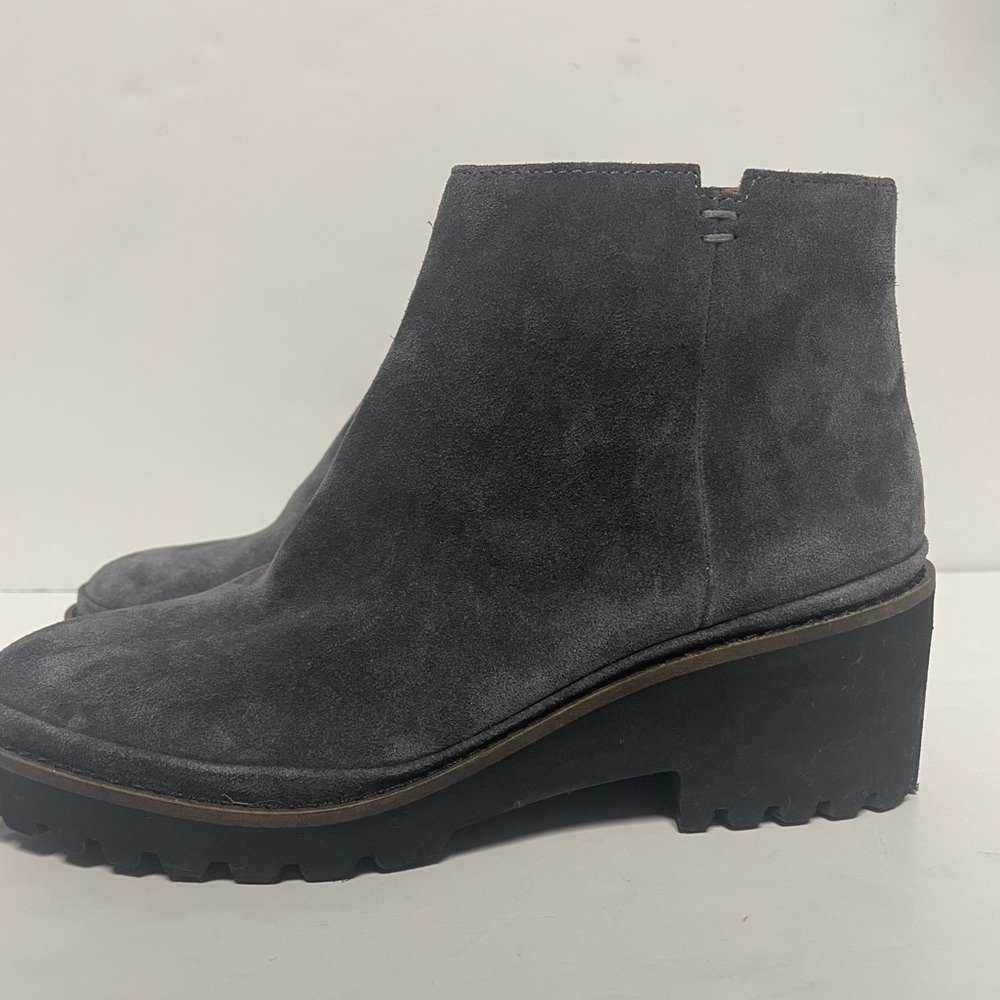 Gentle Souls by Kenneth Cole Leather Mona Charcoal Wedge Bootie Women's‎ 6.5 - Picture 11 of 12
